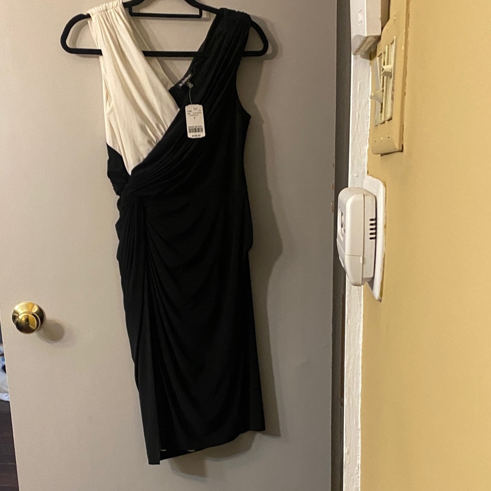 Le Chateau One Shoulder Black and White Dress